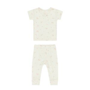 NWT - Quincy Mae pink ditsy pointelle set size 4-5Y